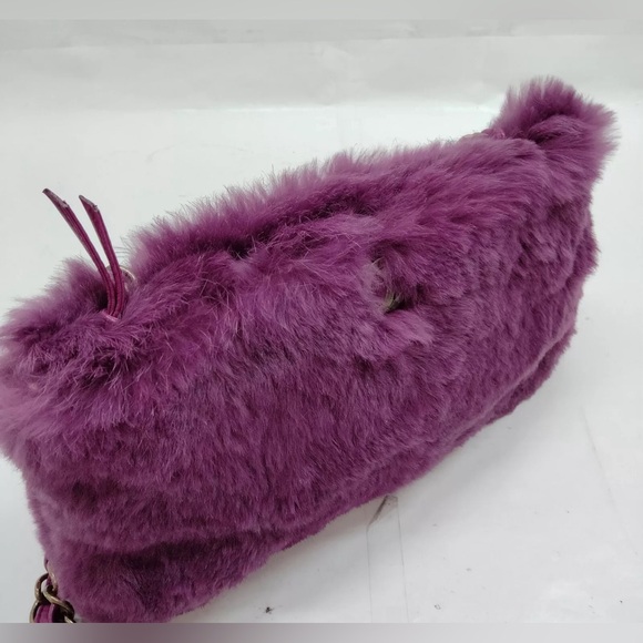 Chanel Coco Mark Purple Fur Shoulder Bag - Picture 12 of 15